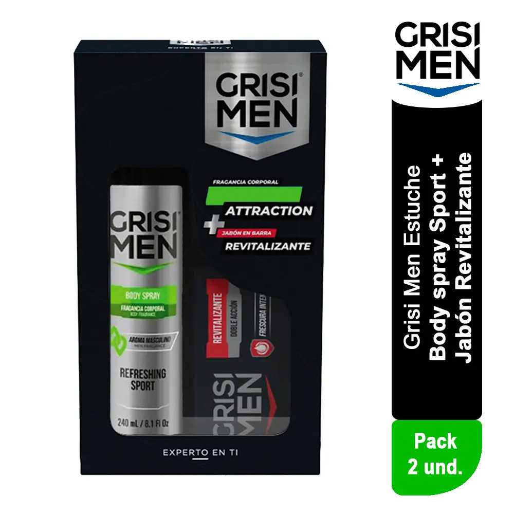 288514 - GRISI MEN JABÓN REVITALIZANTE + BODY SPRAY SPORT 240ML